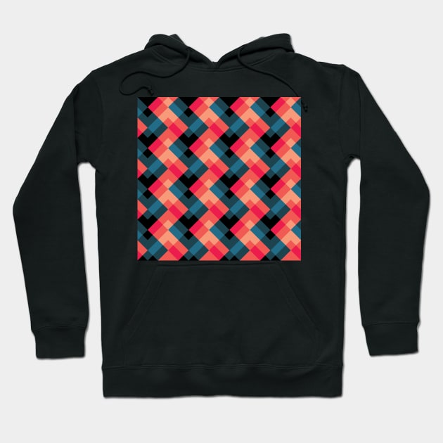 'Zagga - in Red, Orange, Salmon Pink, Gunmetal & Teal Blues on a Black base' Hoodie by sleepingdogprod